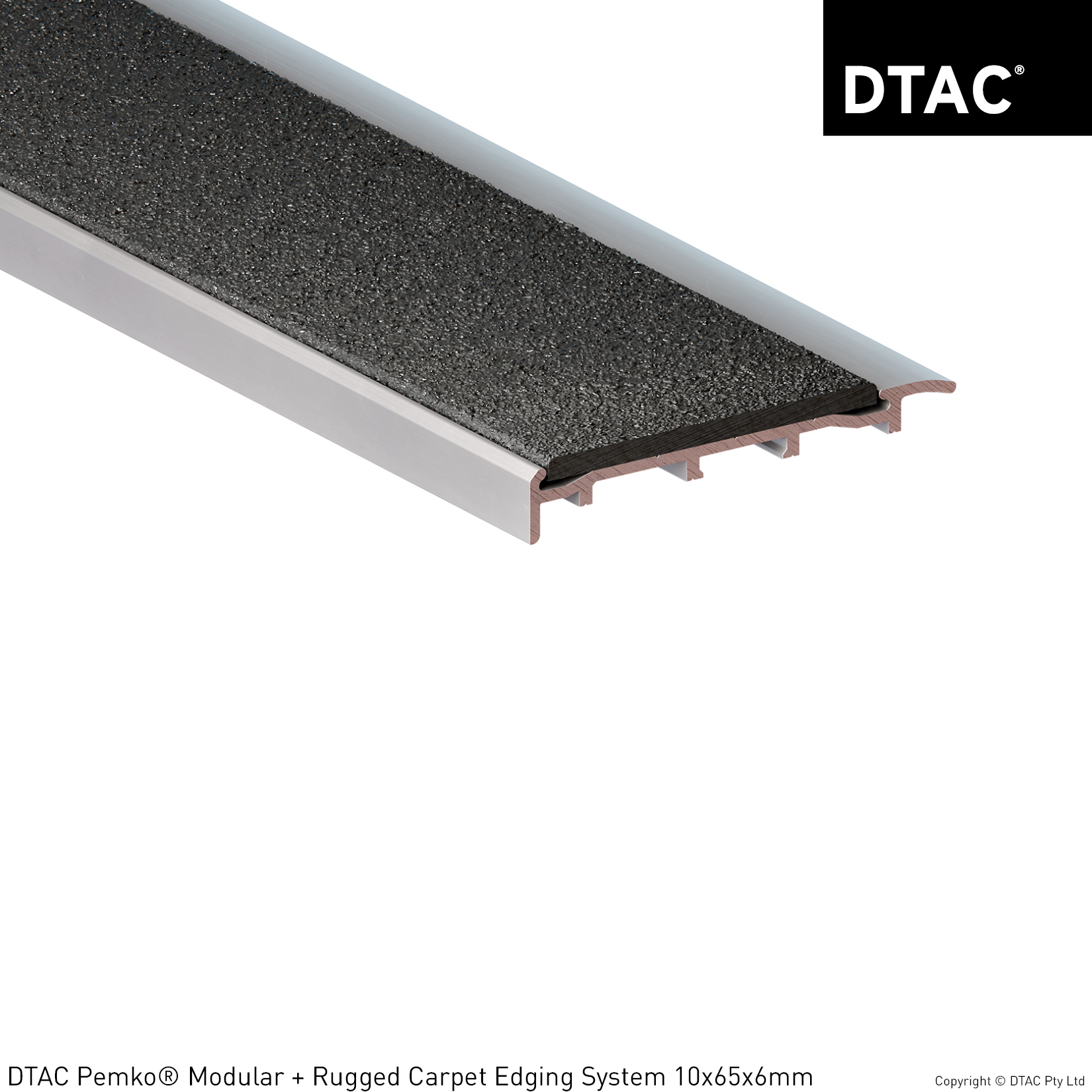 DTAC Pemko® Modular + Rugged Carpet Edging System 10x65x6mm